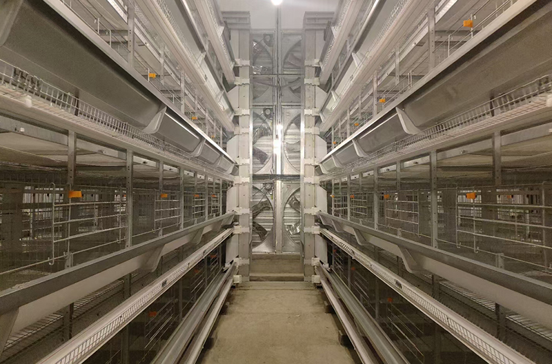 Stacked laying hen cage